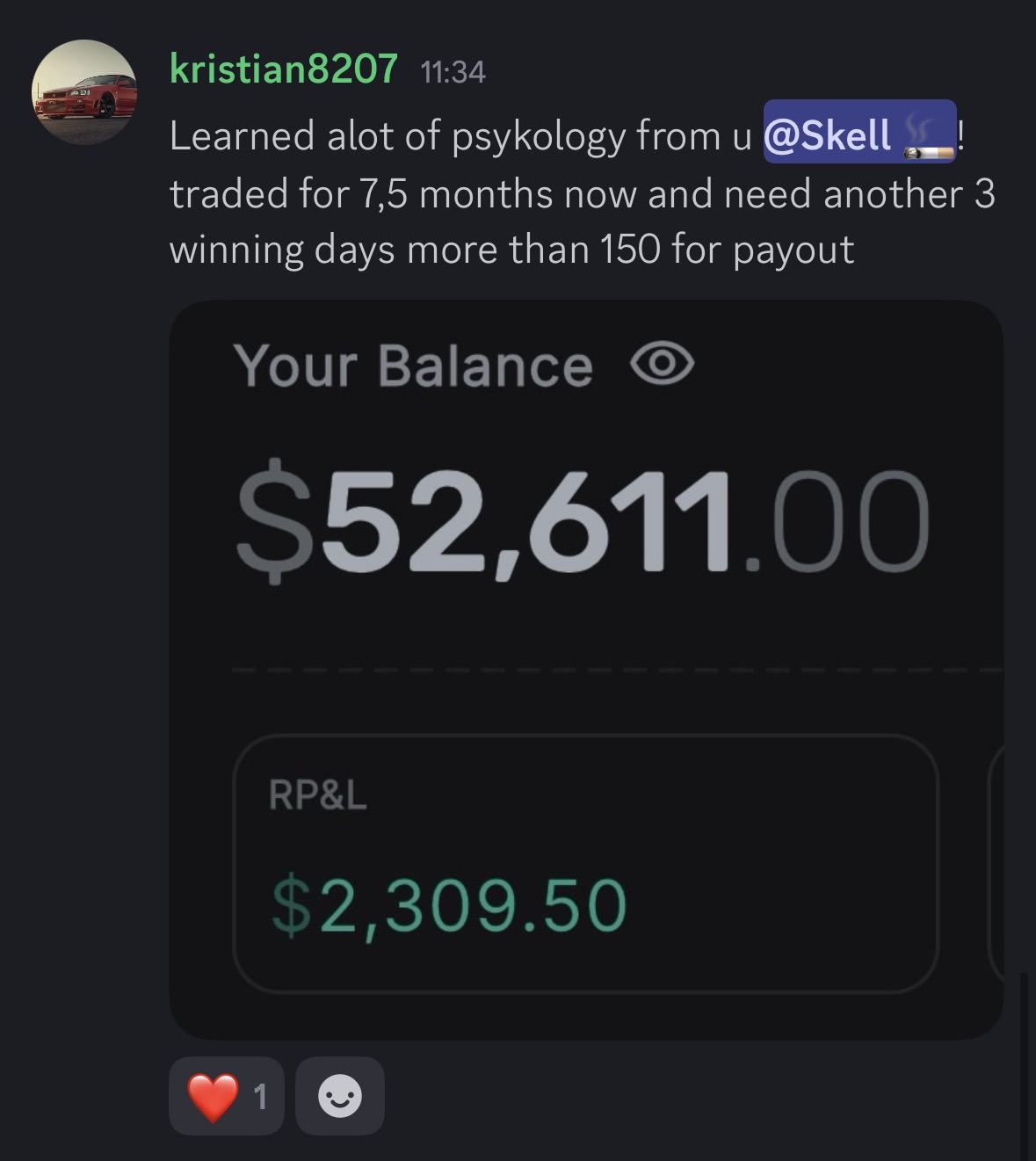 Community payout result
