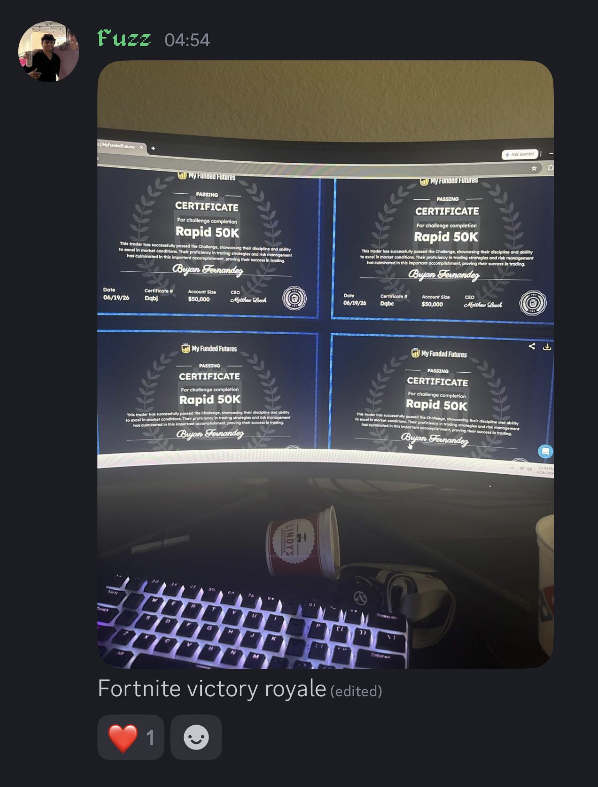 Community payout result