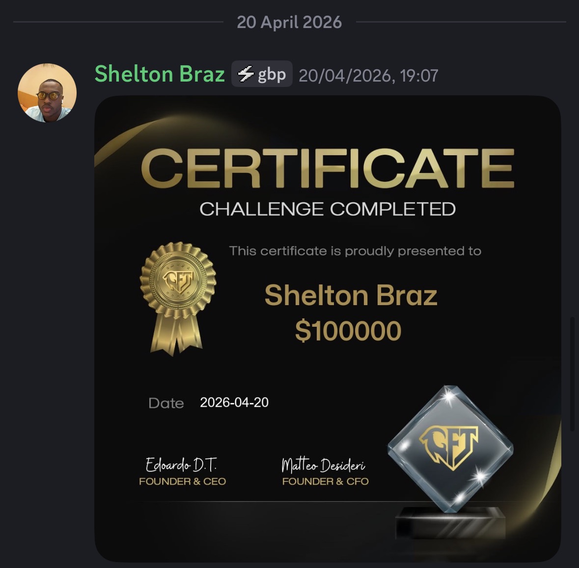 Community payout result